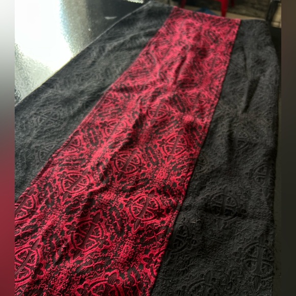 Vintage Morbid Threads Hot Topic Brocade Red Black Corset Maxi Skirt XS Set - Picture 4 of 8